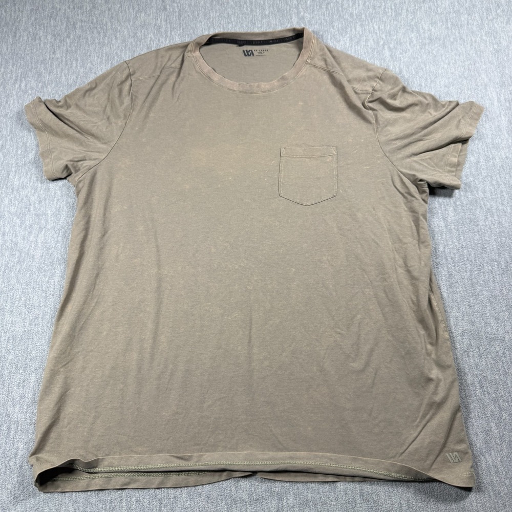 VRST Shirt Mens XXL Olive Tan Short Sleeve Pocket Athletic Performance T-Shirt